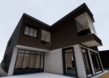 Charred Wooden Shingles and Cross-Laminated Timber Panels Form a Community-Centric Space