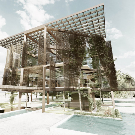 Charred Wooden Shingles and Recycled Steel Define a Sustainable Community Hub