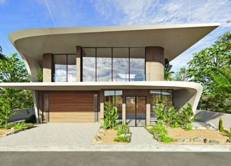 Expansive Glass Overhangs and Natural Stone Facades Create a Sustainable Oasis in Urban Living