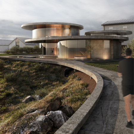 Charred Wooden Shingles and Cross-Laminated Timber Create a Sustainable Community Space 