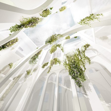 Vertical Gardens and Recycled Concrete in a Sustainable Urban Residence  