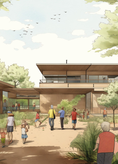 Charred Wooden Shingles and Cross-Laminated Timber Panels Define a Flexible Community Hub  
