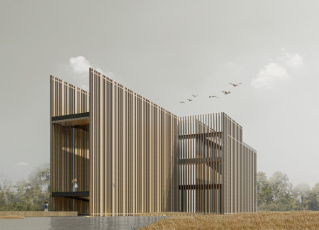 Ceramic Cladding and Green Roofing in a Versatile Community Hub  