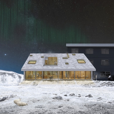 Charred Wooden Shingles and Cross-Laminated Timber Envelop a Community-Centric Space
