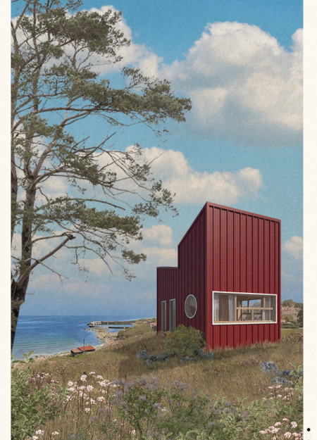 Charred Wooden Shingles and Passive Solar Strategies in a Multifunctional Urban Space