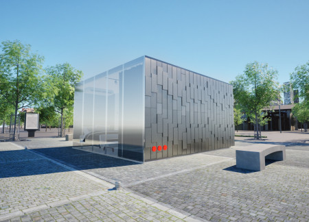 Charred Wooden Shingles and Cross-Laminated Timber Panels in a Thoughtfully Integrated Urban Space  