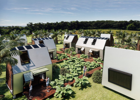 Charred Wooden Shingles Complementing Cross-Laminated Timber in Eco-Friendly Residential Design