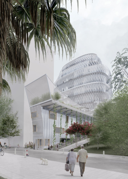 Charred Wooden Shingles and Cross-Laminated Timber Panels Define Sustainable Community Hub  