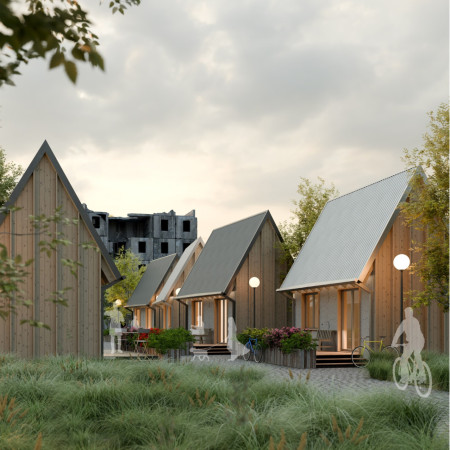 Charred Wooden Shingles and Sustainable Rainwater Systems Enhance Community Engagement Spaces  