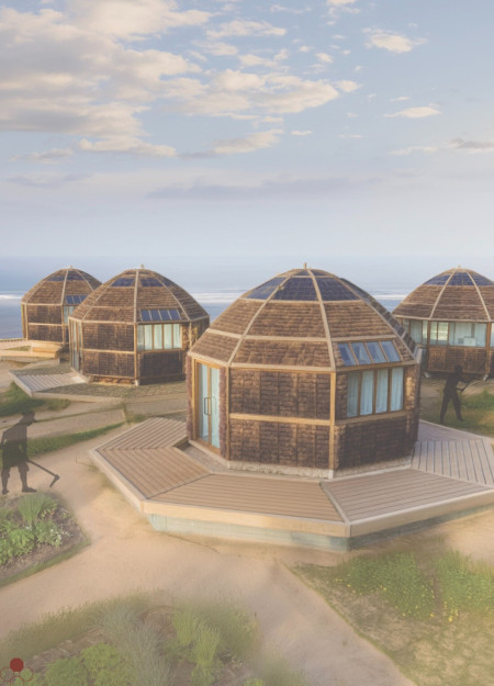 Charred Wooden Shingles and Cross-Laminated Timber Shape a Sustainable Community Hub