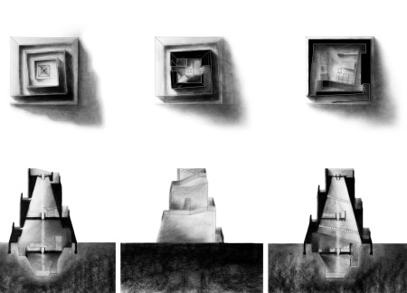 Fluid Spatial Experience with Ramps and Reflective Surfaces in a Concrete and Glass Dwelling  