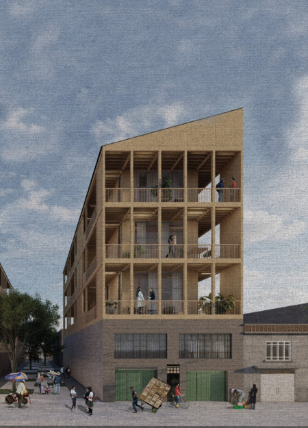 Charred Wooden Shingles and Natural Stone Elevate Sustainable Community Spaces