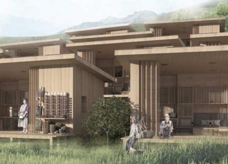 Charred Wooden Shingles and Cross-Laminated Timber Define a Multigenerational Community Hub  