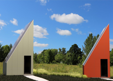 Charred Wooden Shingles and Rammed Earth Design in a Community-Focused Space