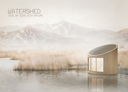 Floating Micro-Home Crafted from Recovered Wood with Straw Bale Insulation  