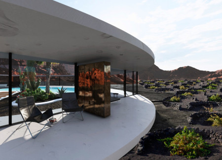 Charred Wooden Shingles and Concrete Integration in a Community-Centered Space