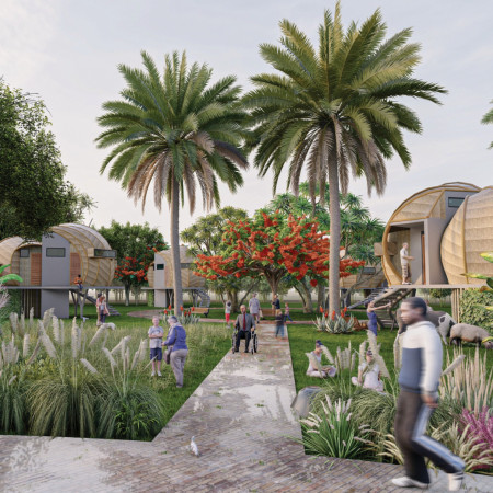 Charred Wooden Shingles and Cross-Laminated Timber Define a Sustainable Community Hub