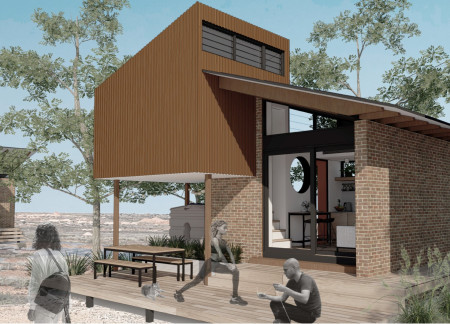 Charred Wooden Shingles and Vertical Gardens in a Community-Focused Urban Dwelling