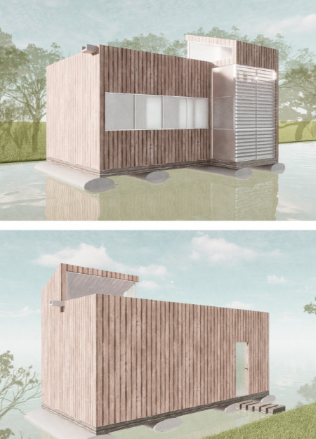 Charred Wooden Shingles and Local Brick Form a Sustainable Urban Habitat  