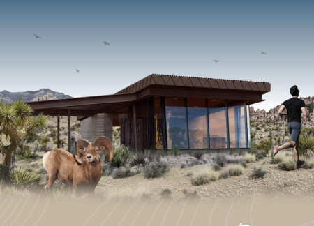 Subterranean Dwelling Crafted From Rammed Earth and Glass Flooring In Arid Landscapes  
