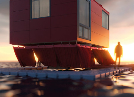Modular Microhouse Featuring Metal Cladding and Rainwater Harvesting in Coastal Environments