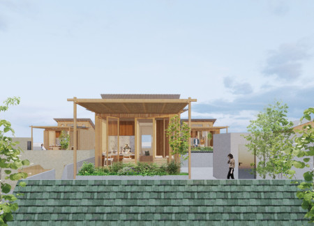 Charred Wooden Facade With Natural Light Emphasis in Sustainable Community Spaces  