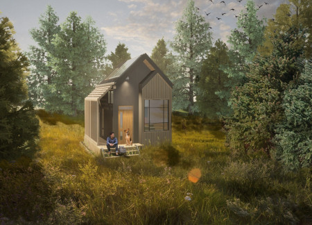 Charred Wooden Shingles and Cross-Laminated Timber Define a Sustainable Community Hub