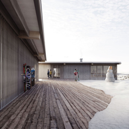 Pitched Roof Sanctuary Embracing Natural Wood Textures and Geothermal Efficiency  