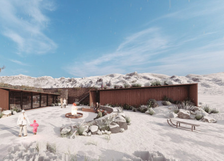 Charred Wooden Shingles and Reclaimed Materials Shape a Sustainable Community Hub