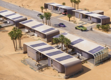 Modular Housing With Energy-Efficient Solar Panels and Sustainable Aluminum Framing