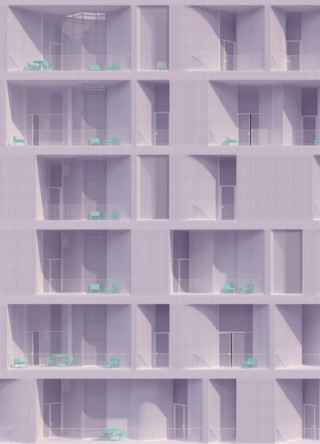 Translucent Polycarbonate Facade and Adaptive Modular Design in an Urban Workspace  