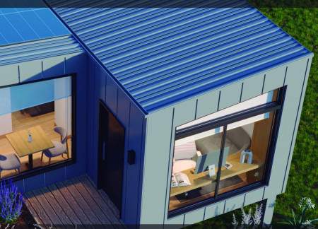 Charred Wooden Shingles and Solar Efficiency in Compact Sustainable Living  