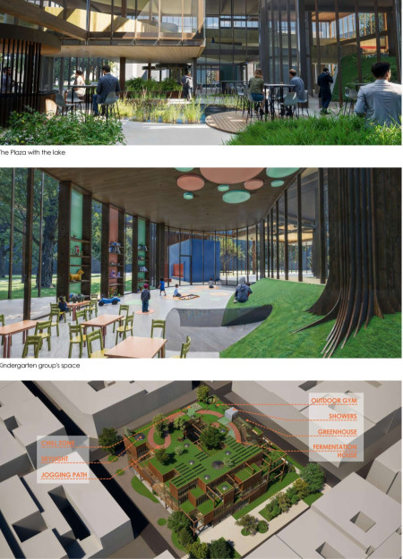 Charred Wooden Shingles and Glass Façades Define a Multifunctional Community Hub