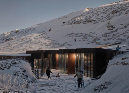 Charred Wooden Shingles and Biophilic Integration in a Community-Centric Space  