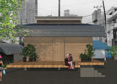 Charred Wooden Shingles and Cross-Laminated Timber Define Sustainable Urban Integration