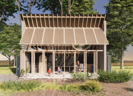 Charred Wooden Shingles and Rainwater Systems Shape Multifunctional Community Space  