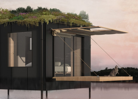 Charred Wooden Shingles and Cross-Laminated Timber Panels Defining A Sustainable Community Hub