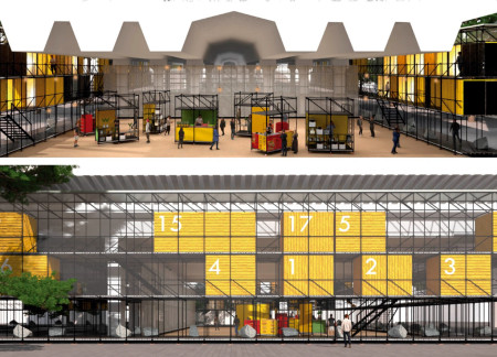 Charred Wooden Shingles and Recycled Steel Create Versatile Community Space