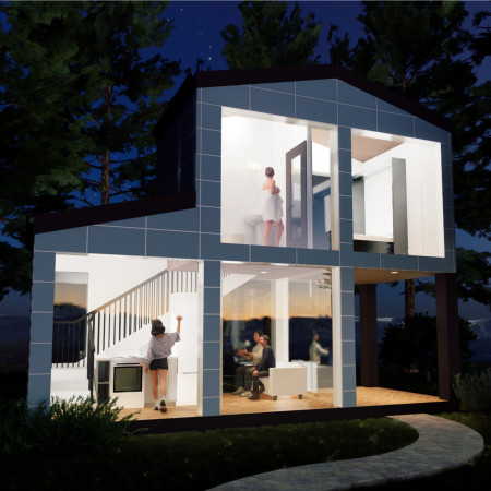 Charred Wooden Shingles and Translucent Glass Envelop a Community Hub Defined by Sustainable Timber  