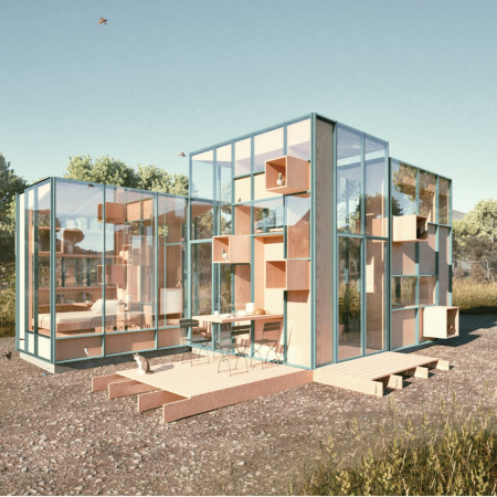 Charred Wooden Shingles and Exposed Concrete Create a Multifunctional Community Hub  