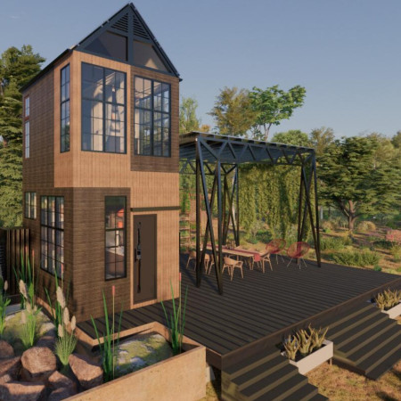 Charred Wooden Shingles and Cross-Laminated Timber Create a Versatile Community Hub