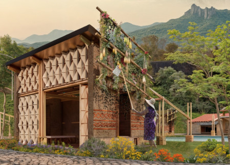 Sustainable Earth Walls and Guadua Framework in a Flexible Residential Design  
