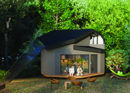 Charred Wooden Shingles and Green Roofs Enrich a Sustainable Community Space