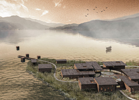 Charred Wooden Shingles and Cross-Laminated Timber Define a Versatile Community Hub  