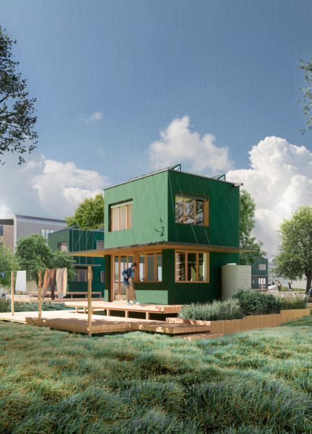 Charred Wooden Shingles and Cross-Laminated Timber Panels Transforming Urban Community Spaces