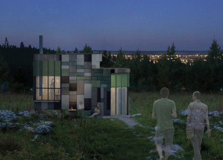 Charred Wooden Shingles and Cross-Laminated Timber Define A Multifunctional Community Space  