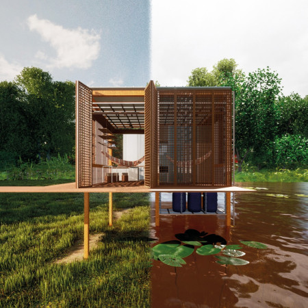 Charred Wooden Shingles and Passive Design Elements in a Community-Focused Building