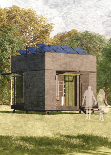 Charred Wooden Shingles and Cross-Laminated Timber Create Sustainable Spaces Blending with Nature