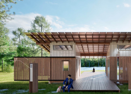 Charred Wooden Shingles And Cross-Laminated Timber Panels Integrate Seamlessly Into A Community-Centric Space  