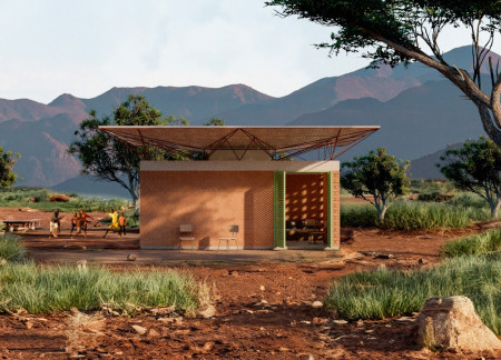 CSEB Construction with 3D-Printed Roof and Efficient Rainwater Harvesting in a Sustainable Microhome